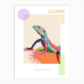 Gecko Abstract Modern Illustration 3 Poster Art Print