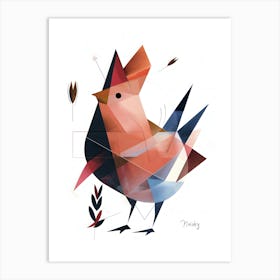 Rooster, Minimalism, Cubism Art Print