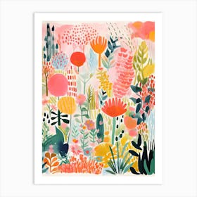 Giverny Gardens Abstract Riso Style 3 Art Print