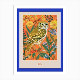 Spring Birds Poster Owl 2 Art Print