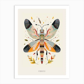 Colourful Insect Illustration Firefly 1 Poster Art Print