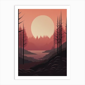 Forest Abstract Minimalist 9 Art Print