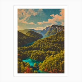 Plitvice Lakes National Park 2 Croatia Vintage Poster Art Print