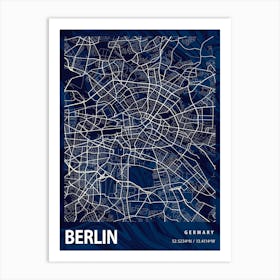 Berlin Crocus Marble Map Art Print