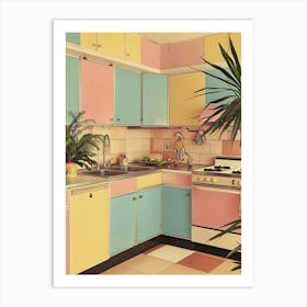 Kitsch Vintage Pastel Kitchen 3 Art Print