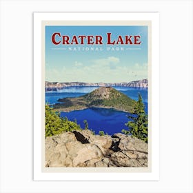 Crater Lake Travel Poster Art Print