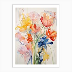 Abstract Flower Painting Tulip 1 Art Print