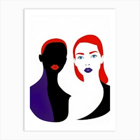 Portrait Of Two Women Art Print