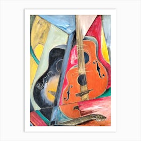 Dining Room Wall Art With Guitars & Music  Art Print