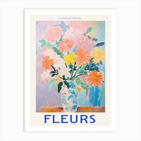 French Flower Poster Chrysanthemum Art Print
