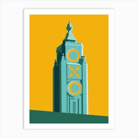 London Landmark Oxo Tower Yellow Art Print