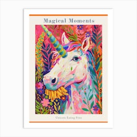 Unicorn Eating Fries Colourful Fauvism Inspired Poster Art Print