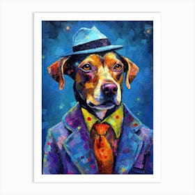 Tailored Tails; A Dog 'S Glamorous Oil Portrait Art Print