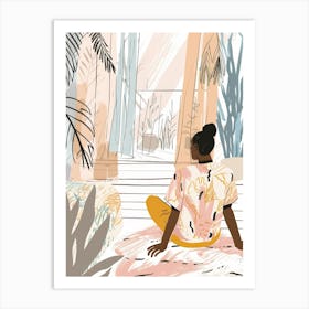 Woman Sitting In The Garden Art Print