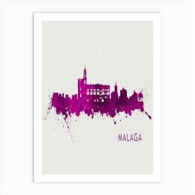 Malaga Spain City Purple Art Print