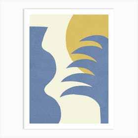 Mediterranean Abstract Blue Gold Art Print