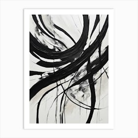 Abstract Black And White Painting 2 Poster