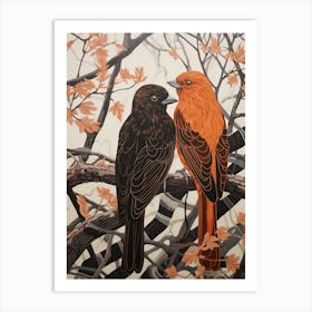 Art Nouveau Birds Poster Harrier 2 Art Print