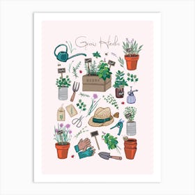 Grow Herbs Art Print