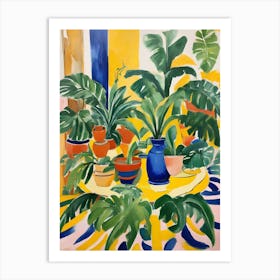 Table with Potted Plants Art Print