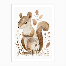 Charming Nursery Kids Animals Squirrel 3 Art Print