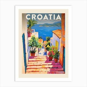 Hvar Croatia 3 Fauvist Painting  Travel Poster Art Print