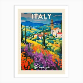 Pienza Italy 3 Fauvist Painting Travel Poster Art Print