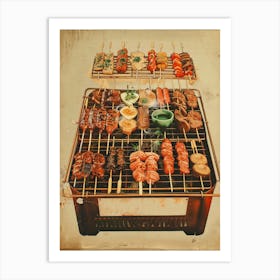 Yakitori Japanese Grill Mid Century Modern Art Print