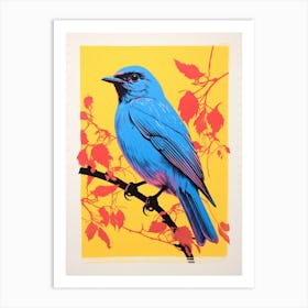 Andy Warhol Style Bird Eastern Bluebird 3 Art Print