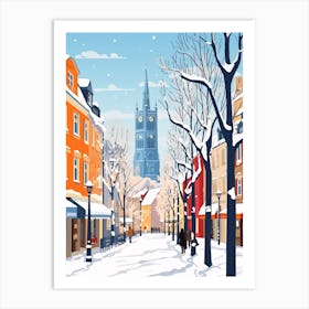 Retro Winter Illustration Cologne France Art Print