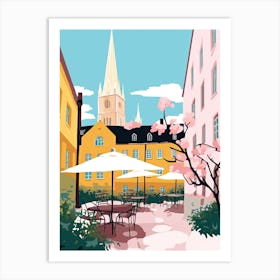 Uppsala, Sweden, Flat Pastels Tones Illustration 4 Art Print