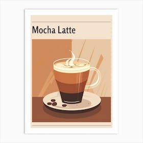 Mocha Latte Midcentury Modern Poster Art Print