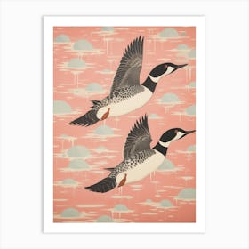 Vintage Japanese Inspired Bird Print Common Loon 1 Art Print