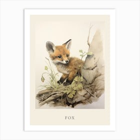 Beatrix Potter Inspired  Animal Watercolour Fox 4 Art Print