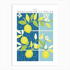 Mercado De La Fruta Lime Illustration 3 Poster Art Print