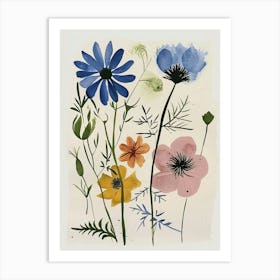 Painted Florals Love In A Mist 3 Art Print