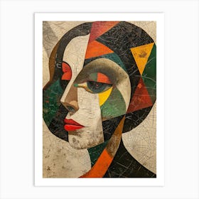 Abstract Woman cubic style Art Print