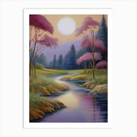 Sunset By The River 5 Art Print