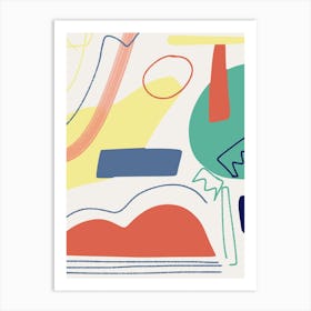 Colorful Abstract Shapes And Lines Art Print
