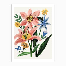 Painted Florals Lily 2 Art Print