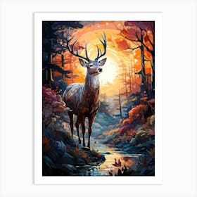 Deer In The Forest Art Print