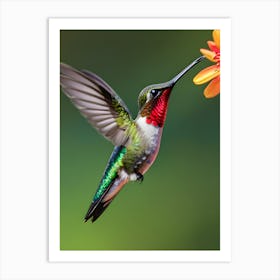 Male Ruby Throated Hummingbird-Reimagined 5 Art Print