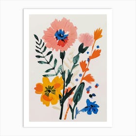 Painted Florals Carnations 4 Art Print