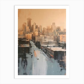 Seattle Brushstroke Cityscape Art Print
