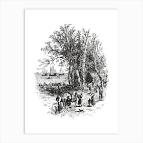 People In The Woods William Morris Illustration Art Print