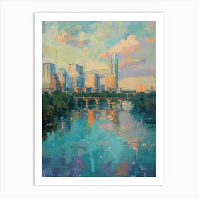 Skyline Austin Texas Oil Painting 1 Art Print