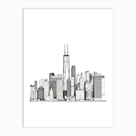 Cityscape Drawing Art Print