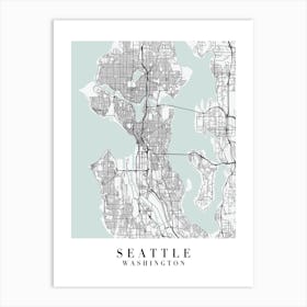 Seattle Washington Street Map Minimal Color Art Print