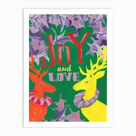 Joy And Love, green Art Print