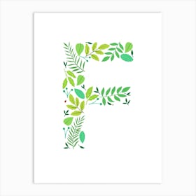 Leafy Letter F Art Print